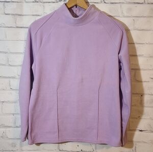 Vintage New Old Stock QVC Lavender Fleece Back Zip Shirt With Tags